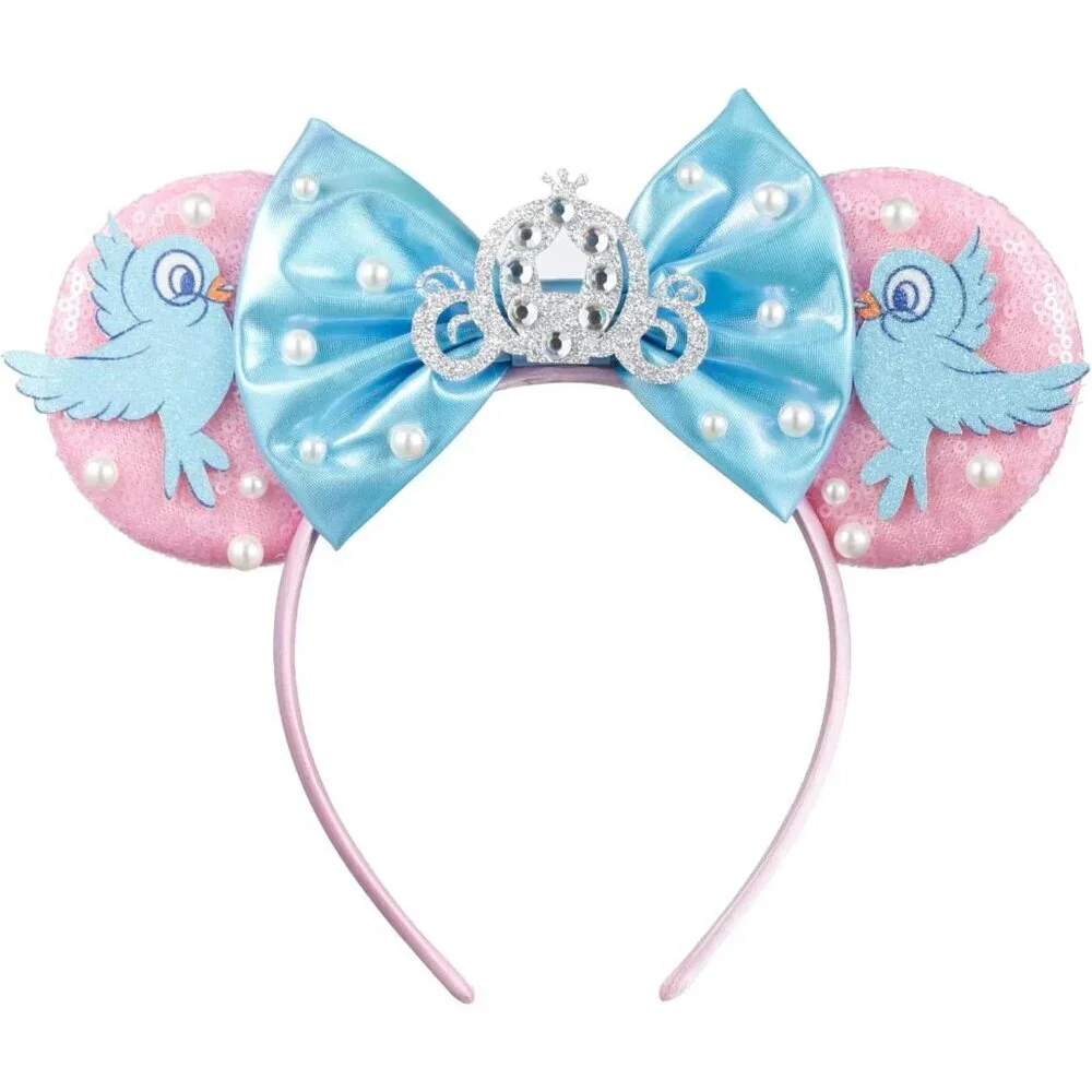Mouse Ear Headbands Glitter Bow Kids Adults Birthday Party Costume Accessory